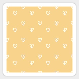 Heart Pattern Orange Background Sticker